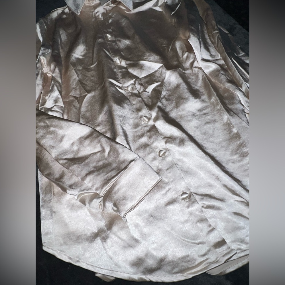 Princess Polly Vintage Vibes Shirt in Champagne Size 0 New with tag - Picture 10 of 13
